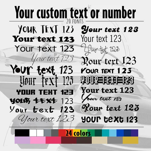 Adhesivo de letras personalizado con tu nombre, número o texto personalizado para portátiles, automóviles, camiones, barcos. Haz tu propio diseño
