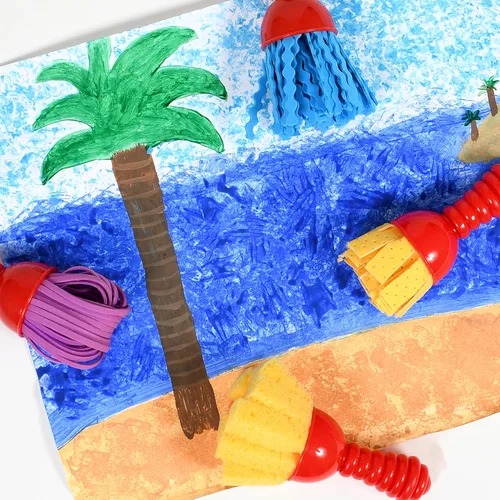 Miniatura 4 de READY 2 LEARN Herramientas de arte texturizadas - Juego de 4 pinceles de pintura jumbo para niños pequeños y niños - Juego de 2 - Patrones y efectos