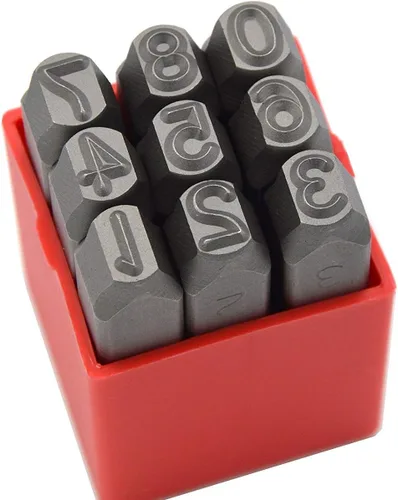 Miniatura 39 de Juego de 27 sellos de acero resistente con letras mayúsculas de 3/64" 1mm, kit de punzones de alfabeto para estampado a mano de caracteres, código