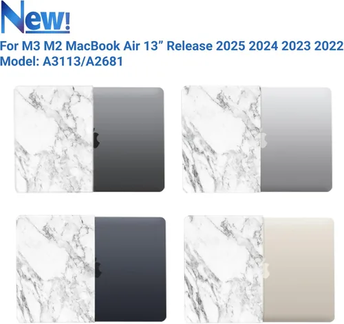 Miniatura 23 de IBENZER Funda para MacBook Air de 13 pulgadas 2026 2025 2024 2023 2022 M4 A3240 M3 A3113 M2 A2681, funda rígida con cubierta de teclado ScreenFilm