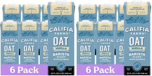 Miniatura 9 de Califia Farms - Leche de avena, mezcla barista sin azúcar, 32 onzas (paquete de 6) Estable en estantes Leche no láctea Creamer Vegano Base