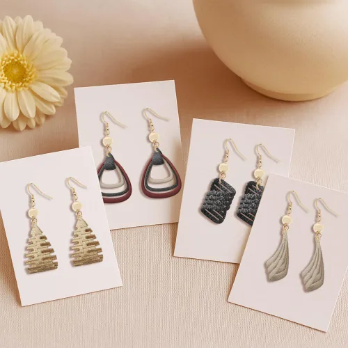 Miniatura 4 de Cortadores de Arcilla Polimérica - 12 Formas de Aretes de Joyería de Cuero con Torsión, Cortadores de Arcilla Polimérica para Joyería, Kit