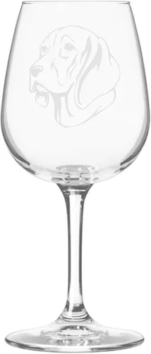 Miniatura 34 de Copa de vino de 12.75 onzas con diseño de perro grabado