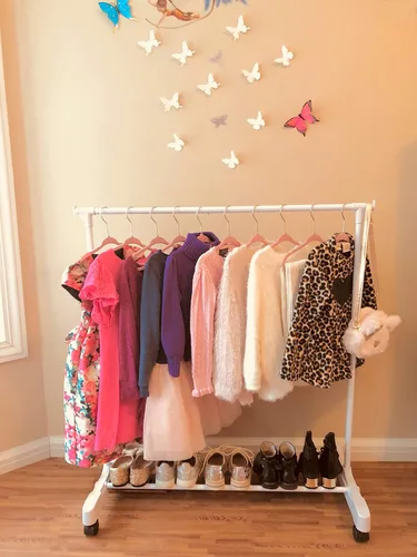 Miniatura 3 de Colgador para ropa de niños - Organizador de ropero para niños - Con colgadores de terciopelo para ropa de niños (Incluye 10 colgadores para niños)