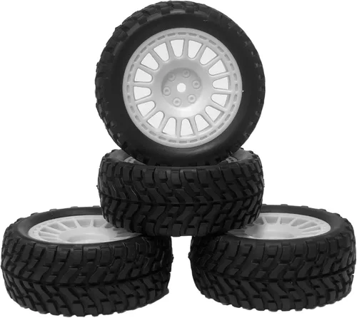 Miniatura 2 de 4 neumáticos de goma de 2.953 in con insertos de espuma y llantas de plástico de 0.472 in hexagonal para 1/10 en carretera RC Drift Touring Car 1/14