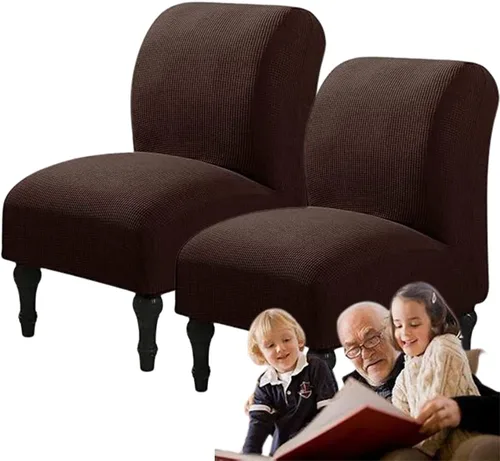Miniatura 8 de Fundas elásticas para silla sin brazos, extraíbles y lavables, de elastano jacquard sin reposabrazos, protector de muebles para sala de estar, Verde