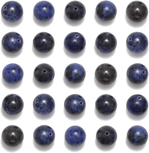 Miniatura 29 de NCB - 200 cuentas sueltas de turquesa africana de 0.15 pulgadas (4 mm) para joyería, cuentas semipreciosas naturales redondas y suaves con espaciador