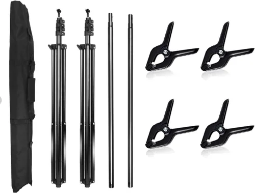 Miniatura 2 de HYJ-INC Soporte de fondo para estudio fotográfico y de vídeo, soporte de fondo fotográfico ajustable de 8 x 8 pies, kit de sistema de soporte