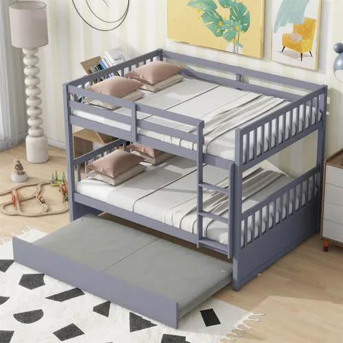 Miniatura 23 de Harper&Bright Designs - Litera individual sobre individual con barandilla de seguridad, escalera, cama nido individual con 3 cajones para niños