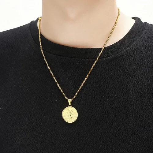 Miniatura 6 de Moneda mexicana Centenario Mexicano Moneda 50 Pesos Colgante Collar, 18K Colgante Collar Hombres Moneda Joyería