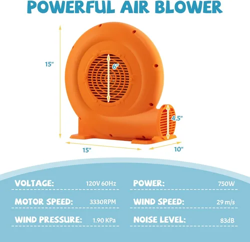Miniatura 8 de HONEY JOY Tobogán acuático inflable, casa de rebote de agua gigante 8 en 1, parque de toboganes acuáticos con piscina de salpicaduras, gateo