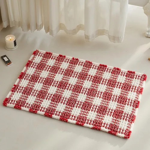 Miniatura 160 de TYUU Tapete de baño estilo gofre, tapete de baño bohemio, antideslizante, lavable, súper absorbente, de secado rápido, bonito tapete de baño