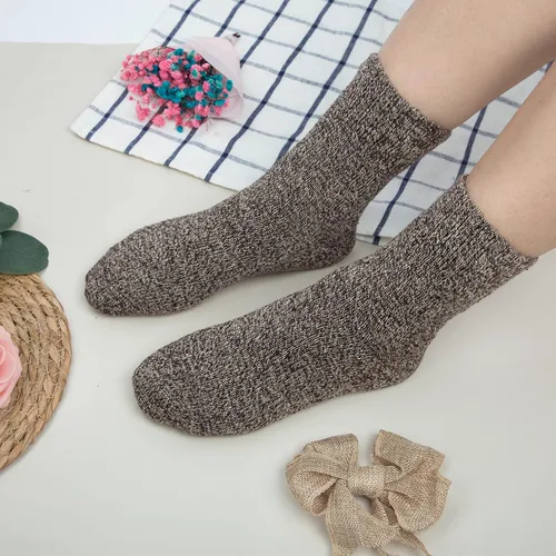 Miniatura 5 de 5 Pairs Wool Socks for Women Gifts Winter Warm Thick Knit Cabin Cozy Crew Socks