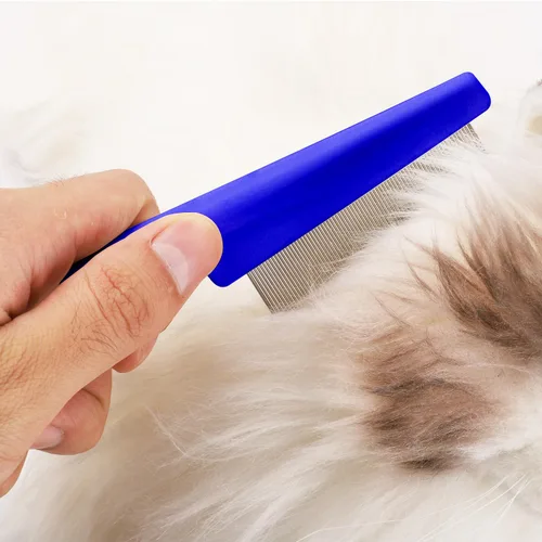 Miniatura 7 de NQEUEPN Peine de pelo para mascotas, 2 en 1, peine multifuncional para el pelo de mascotas para aseo y despeinado, eliminación de manchas de pulgas