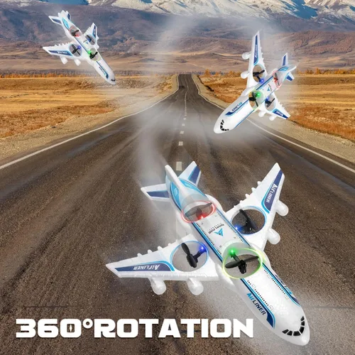 Miniatura 5 de Avión de control remoto de dron a control remoto -2.4GHz Foam V17 Jet Fighter Stunt, 360° resistente a caídas Stunt Spin Remote y Light RC Avión