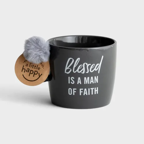 Miniatura 3 de DaySpring - Man of Faith - Taza de cerámica inspiradora, 16 onzas, gris