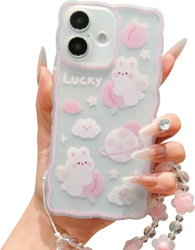 Miniatura 25 de Compatible con iPhone 11 Funda Lindo Dibujos Animados Pequeño Oso Conejo con Lindo Diseño de Cadena para Mujeres Niñas Estético Kawaii Funda Delgada