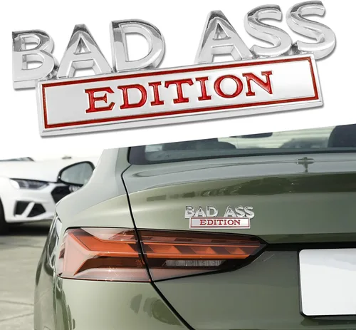 Adhesivo de emblema de coche, pegatinas de calcomanías de metal para autos, pegatinas de emblemas 3D, emblema de edición Bad Ass, etiqueta de rojo