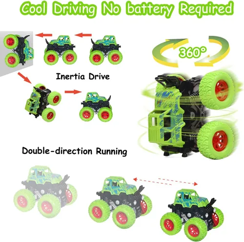 Miniatura 5 de Monster Truck Toys – Coches de juguete accionados por fricción para niños pequeños de 2 a 4 años, 3 a 5, 4 a 7 años, regalo ideal para fiestas