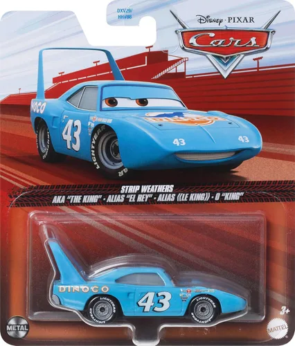 Miniatura 5 de Mattel Disney y Pixar Cars - Vehículos fundidos a presión a escala 1:55, autos de juguete coleccionables, El Rey