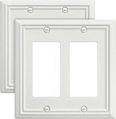 Miniatura 20 de Paquete de 1 Placa de Pared Combinada Toggle/Decorativa, Cubierta de Placa de Pared de Metal para Interruptor de Luz, Receptáculo, Interruptor