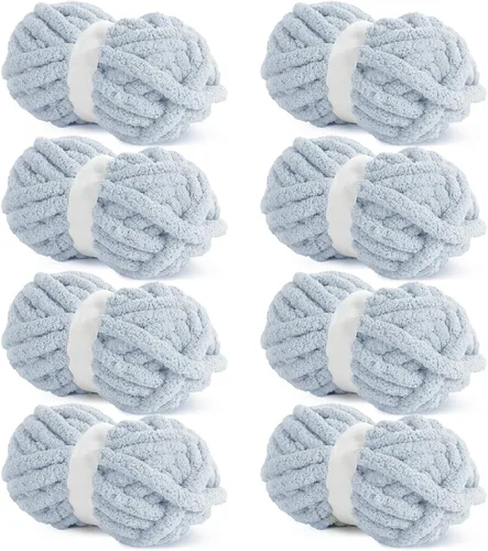 Miniatura 72 de HOMBYS Hilo de Chenille Grueso Carbón para Crochet, Hilo Grueso Espeso y Esponjoso para Tejer, Hilo Súper Grueso para Tejer Mantas a Mano, Hilo