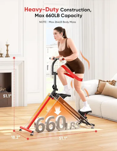 Miniatura 7 de YOLEO Adjustable Resistance Stair Steppers for Exercise at Home, Folding Cardio Stairmaster with 3 Workout Modes & Oversized Pedal,90% Pre-Assembled