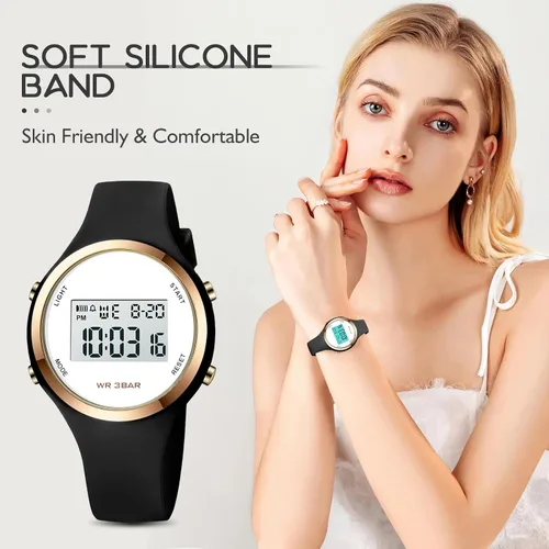 Miniatura 3 de Women LED Display Elecreonic Watch Fashion Chrono Alarm Digital Clock Woman Outdoor Sport Wirstwatch