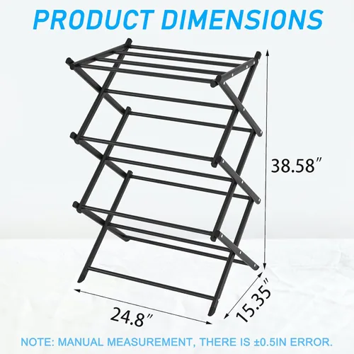 Miniatura 2 de Tendedero Plegable para Interior, para Secar y Colgar Ropa, Porta Toallas (Negro)