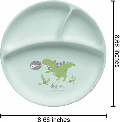 Miniatura 2 de Stephen Joseph Plato de silicona para bebé, talla única, Dino