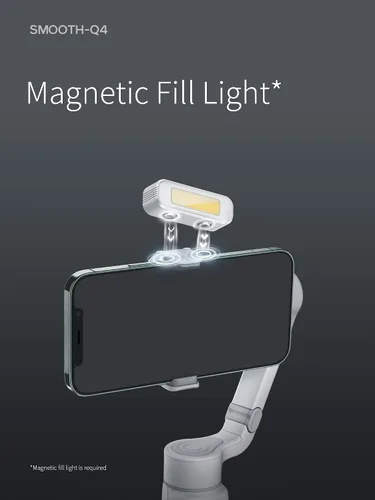 Miniatura 4 de ZHIYUN Smooth Q4 Combo cardán estabilizador, cardán de teléfono inteligente de 3 ejes, barra de extensión incorporada, plegable y portátil, cardán