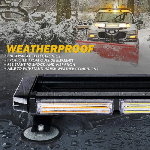 Miniatura 4 de Xprite Barra de Luces Estroboscópicas Intermitentes LED COB Ámbar para Techo de Doble Cara de 21" de Alta Visibilidad Luces de Baliza de Advertencia