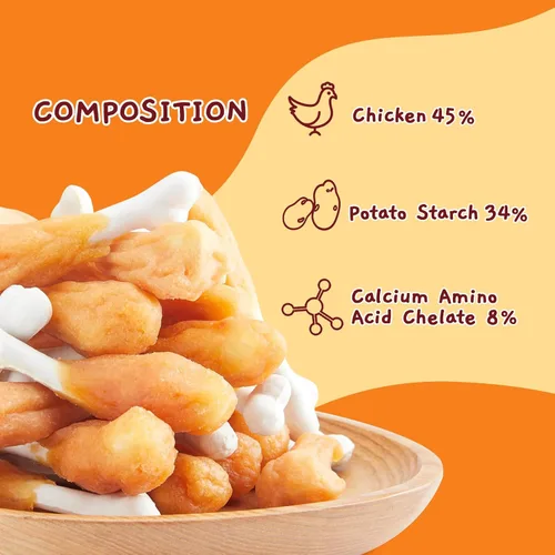 Miniatura 2 de Jungle Calling - Golosinas masticables de pollo para perros, huesos de calcio de pollo real sin cuero crudo para limpieza de dientes y aliento