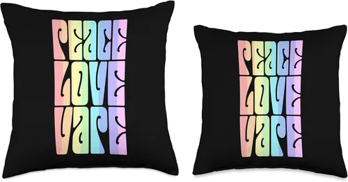 Miniatura 3 de Liquid Vape Peace Love Vape-Pastel Fashion - Almohada de 16 x 16 pulgadas, multicolor