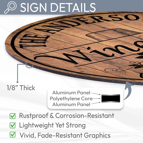 Miniatura 3 de Letrero personalizado para bar de vinos de 10 pulgadas, 14 pulgadas, 18 pulgadas, letrero redondo de madera, accesorios para bar de vino, decoración