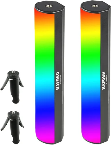 Paquete de 2 varitas de luz RGB de mano W200, iluminación LED, luz de mano, luz de fotografía, Vlog con magnético CRI95+ 2500K-9000K batería