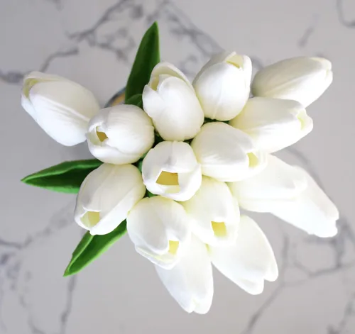 Ooki Paquete de tulipanes de látex multicolor de tacto real, 15 piezas, flores artificiales, hogar, boda, bebé, decoración de jardín, decoración de