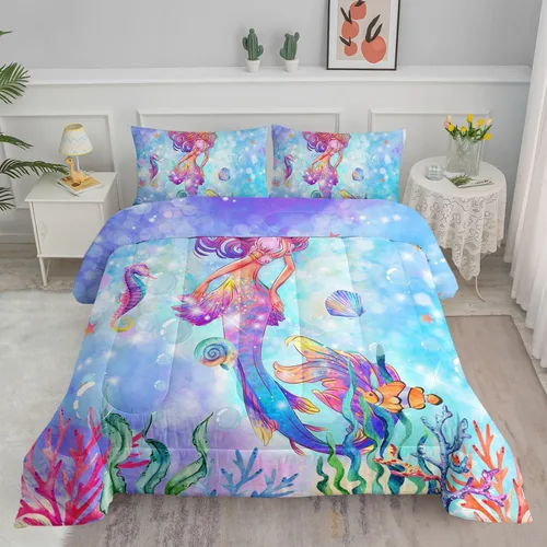 Miniatura 26 de Juego de ropa de cama Kawaii de fresa para niñas, juego de ropa de cama con patrón de cuadrícula rosa con 1 edredón y 2 fundas de almohada