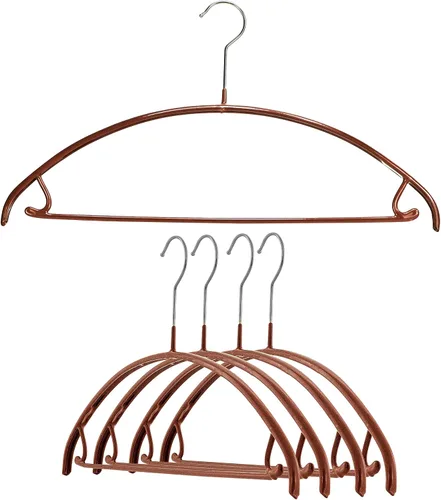 Mawa by Reston Lloyd - Percha de metal antideslizante, soporte de hombro suave con ganchos para falda/barra de pantalones, modelo 42-U, cobre,