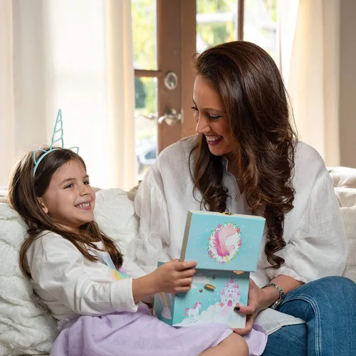 Miniatura 6 de Jewelkeeper Caja de música de unicornio y juego de joyas para niñas pequeñas 3 regalos de unicornio para niñas joyero para niñas cajas de música