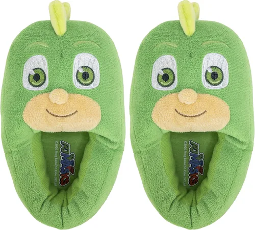 PJ Masks Kids Slippers,Catboy and Gekko,Socktop Slip On Slipper,Toddler Boys and Girls size 5 to 12 (Gekko Full Body