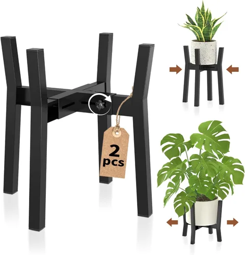 Miniatura 8 de LASZOLA Soporte de Plantas de Bambú Ajustable para Macetas Individuales Grandes de Interior, Soporte de Helechos de Suelo Resistente que se Ajusta a