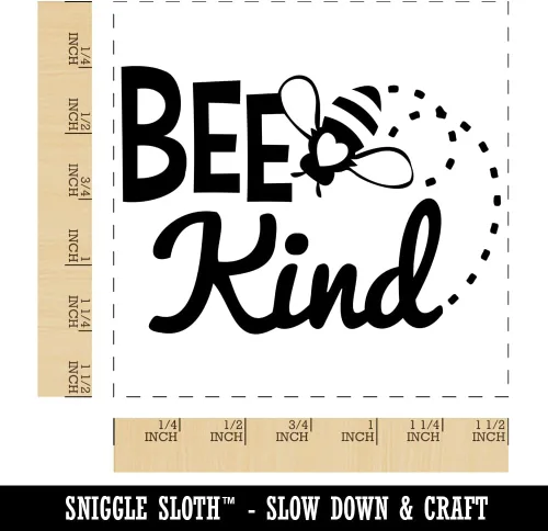 Miniatura 2 de Bee Kind Honey Insect - Sello de tinta de goma autoentintante, 1-1/2 pulgadas, grande, tinta negra Negro