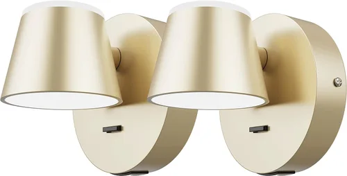 Miniatura 8 de URSOLA Aplique de pared LED con interruptor de encendido/apagado, puerto de carga USB, 110 voltios, lámpara de pared cableada con cable de 350