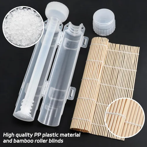 Miniatura 5 de Kit de fabricación de sushi, rodillo de sushi mejorado de 11.8 pulgadas, kit de sushi para hacer sushi, sushi bazooka fácil de hacer, color blanco