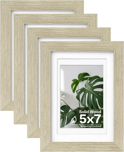 Miniatura 57 de Egofine - Juego de 4 portarretratos 8 x 10 pulgadas de madera maciza y cubierta de plexiglás de 4 x 6/5 x 7 pulgadas con paspartú u 8 x 10 pulgadas