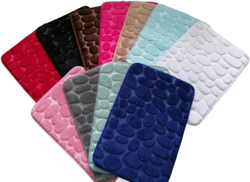 Alfombra antideslizante de Baño con Relieve De Adoquines, Alfombra Antideslizante De Vellón Coral Para Bañera, Suelo De Ducha, Felpudo, Almohadilla