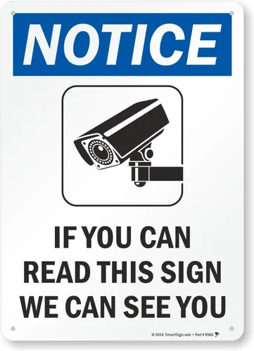 Miniatura 9 de Etiqueta "Aviso - If You Can Read This Sign, We Can See You" de SmartSign Vinilo laminado de 7 x 10 pulgadas