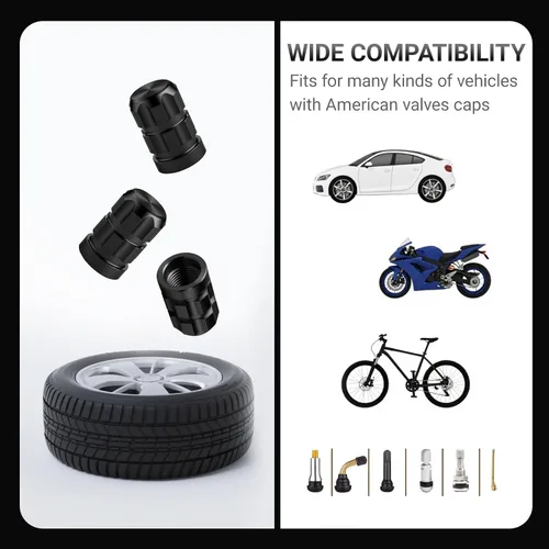 Miniatura 5 de Aluminum Tire Valve Stem Caps for Mercedes Benz GLA 2014-2020, Anti-Rust Tires Air Valve Cap Stem Covers Corrosion-Resistant Automotive Exterior