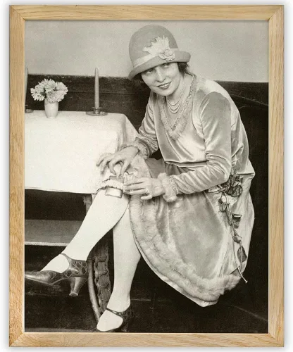Prohibition Flapper - Vintage Wall Art - 11x14 Framed Art Speakeasy Decor Vintage Prohibition Art Print - Makes a Great Man Cave and Home Bar Decor